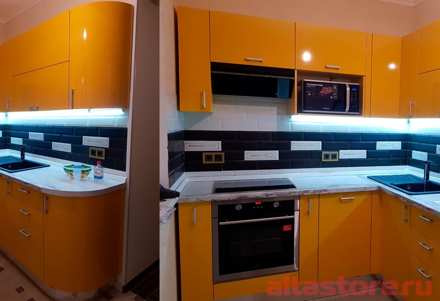 Желтая кухня в стиле модерн - Компания «Маэстро»